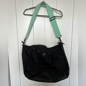 Adidas Black and Blue Gym Bag with Shoe Compartment